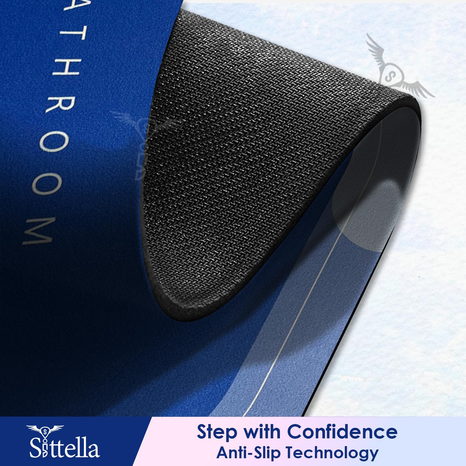 Sittella Rubber 3 Pieces (3.5Mm) Anti-Skid Water Soaking Oval Bathroom Print Door Mat, Water Absorbent Mat (40X60Cm), Multi Colo